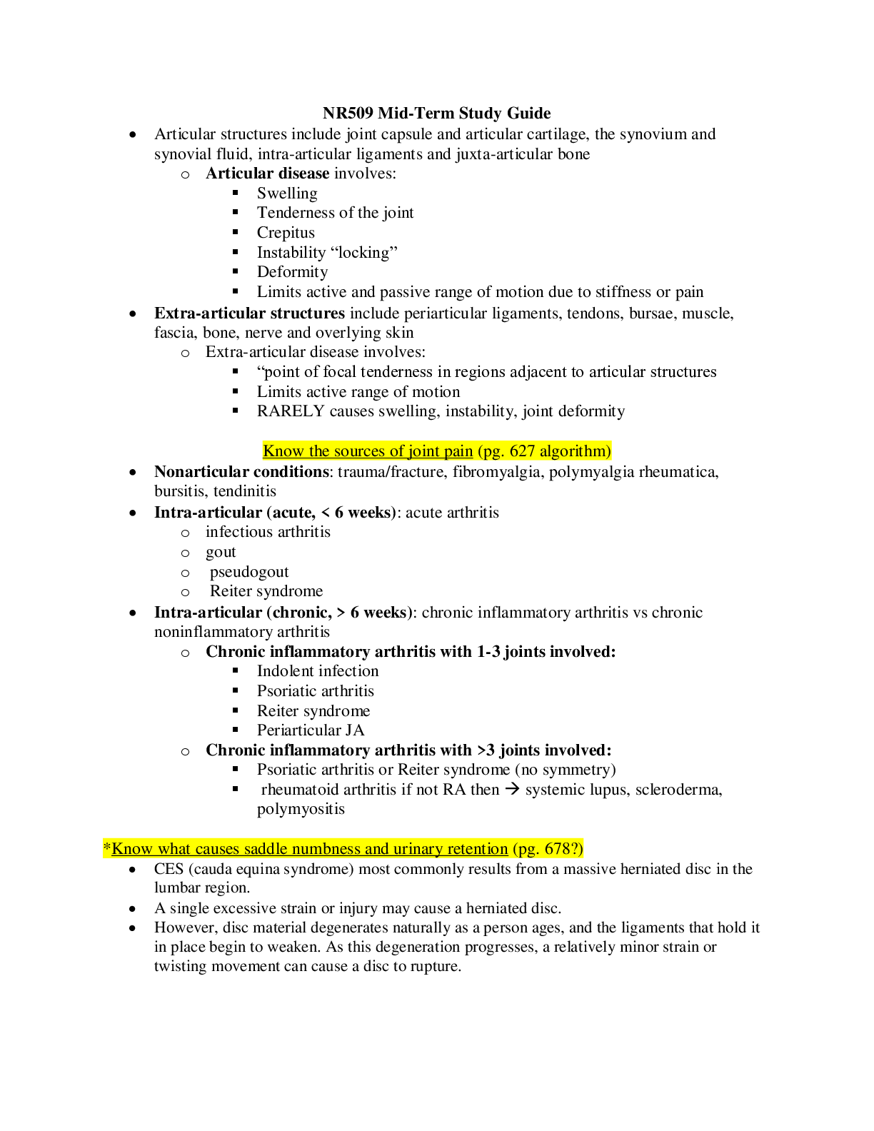 Preview of New NR509 Mid-Term Study Guide Revised 2020